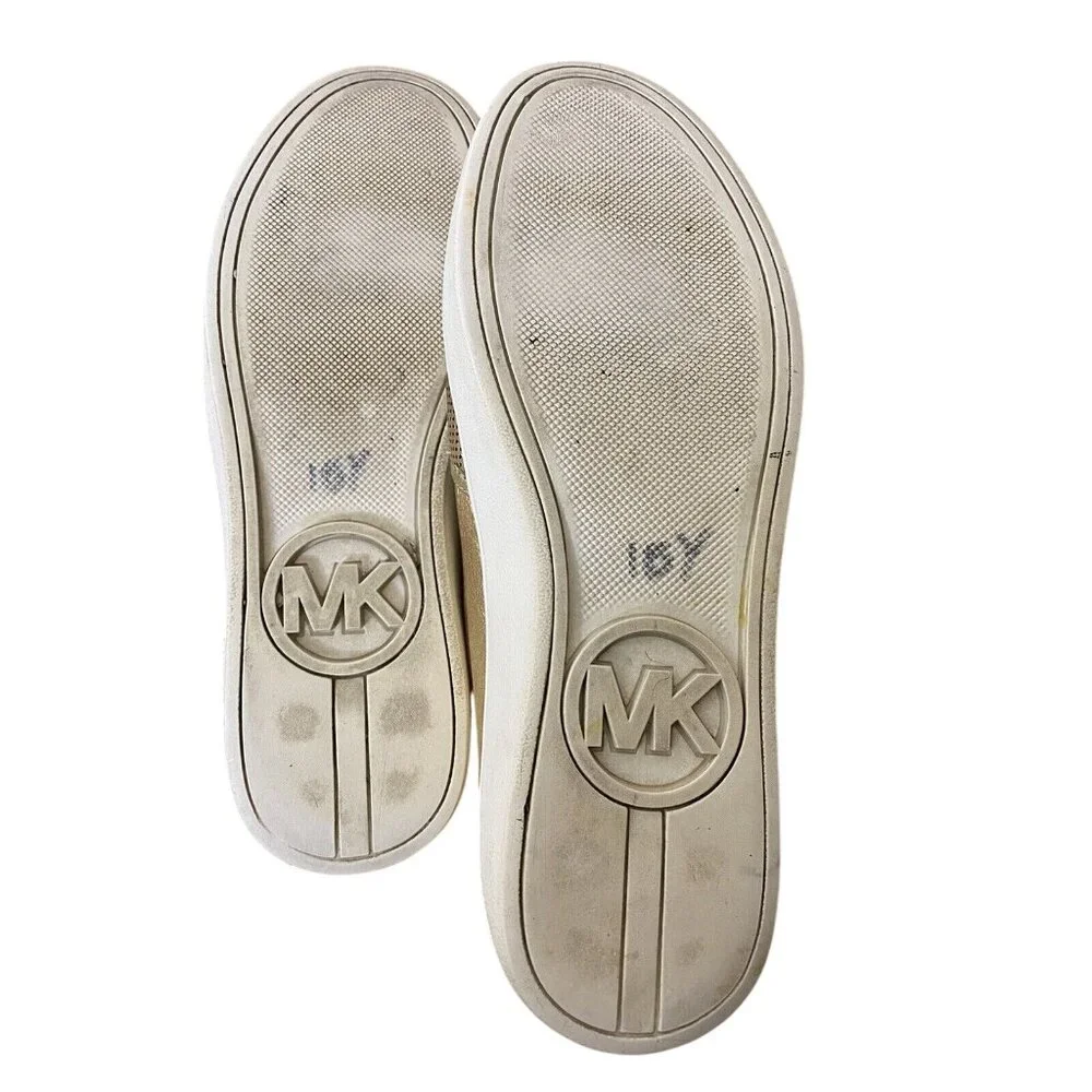 Michael Kors Gold Slip-On Sneakers Size 6.5 Metallic Leather Flats